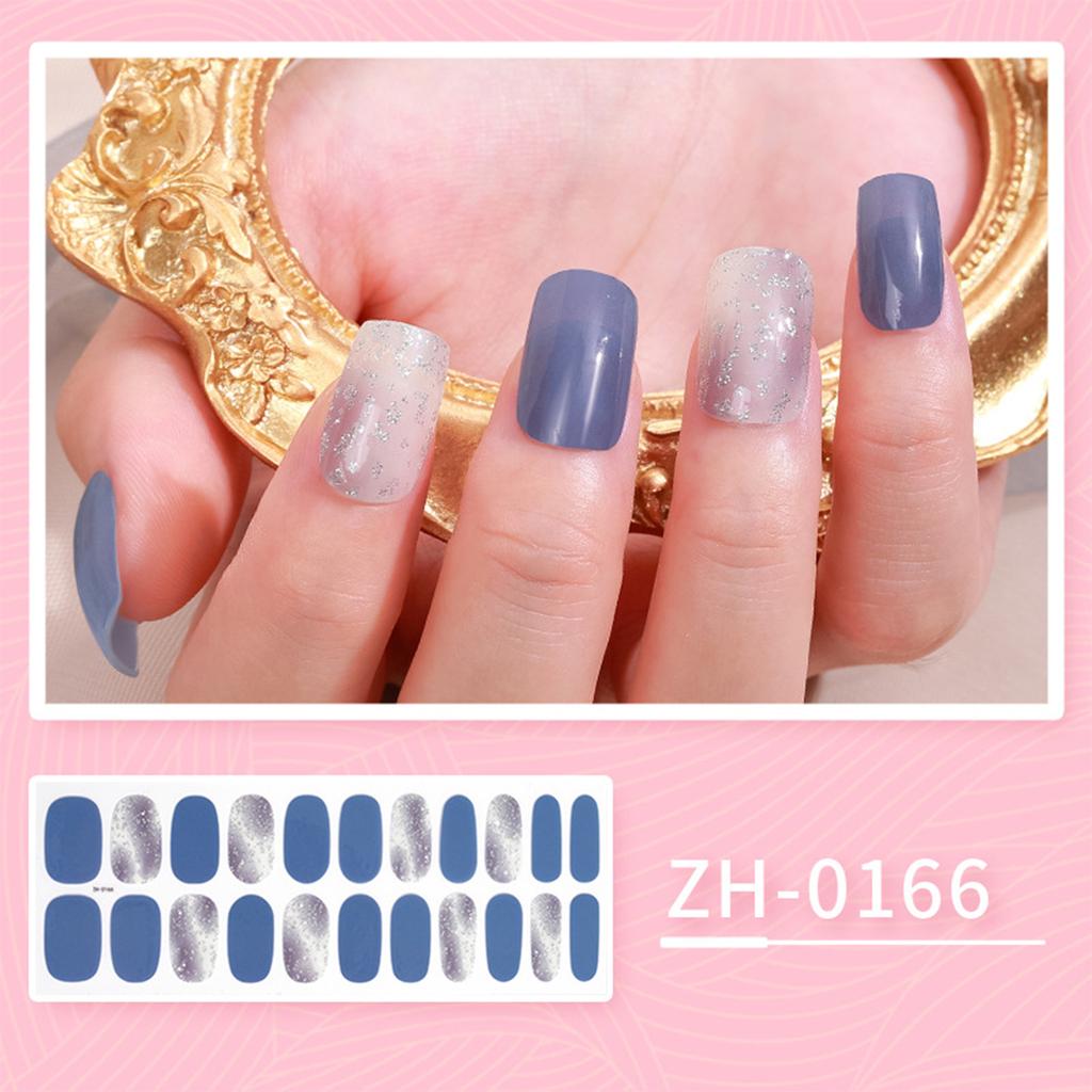 22 Finger Manicure Stickers Nail Polish Film Nail Stickers 5D Bronzing Waterproof Adhesive Nails Summer Hybrid