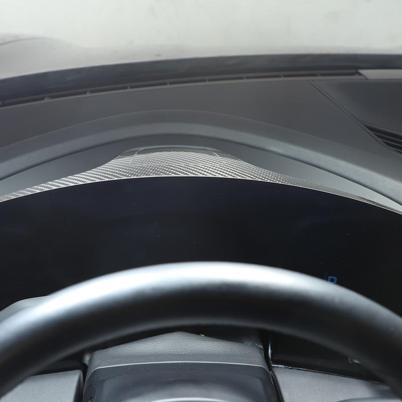 Для Porsche Taycan Мягкое углеволокно Накладка на рамку приборной панели автомобиля Отделка Наклейки Автоаксессуары