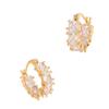 ZAKOL Korean Fashion Hoop Earring Inlaid Shiny Square Crystal Zircon Ear Accessories Party Zircon for Women