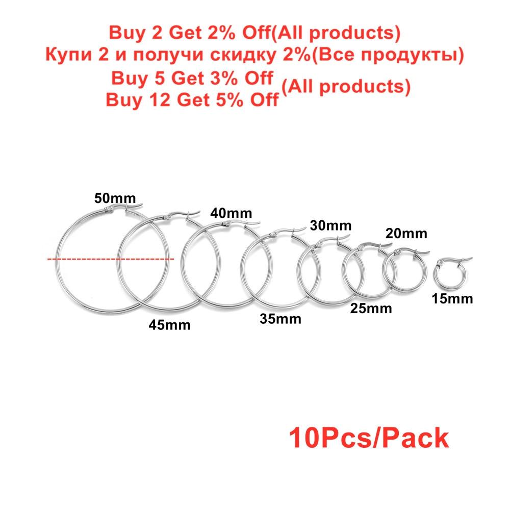 10Pcs/Lot 15-50mm Stainless Steel Earrings Open Earring Hooks Base Ear Ring Drops DIY Dangle Earring Jewelry Making Accessories