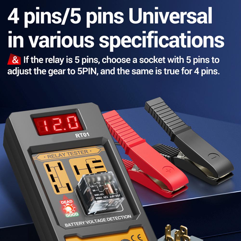 Универсальный Детектор Реле Светодиодный Индикатор 11-25В Тестер Реле Автомобиля Проверка Батареи 4/5-контактный Разъем Диагностический Инструмент