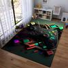 Game Controller Pattern Carpet with Vibrant Neon Gaming Design Style Suitable for use as an anti-slip for living room bedroom sofas