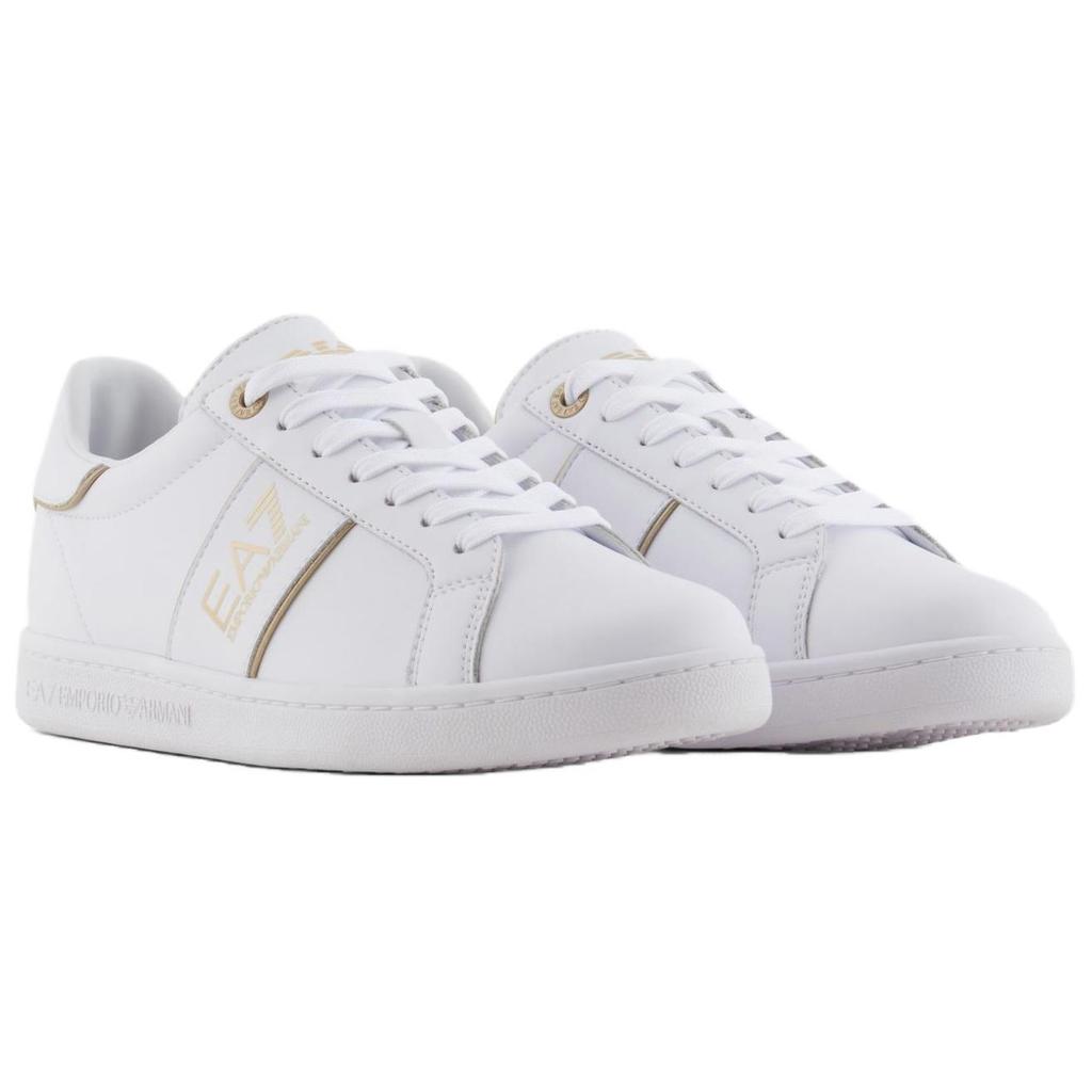 Emporio Armani EA7 Кожаные Кроссовки-Сникеры Низкие На Шнуровке С Закругленным Носком В Стиле Color-Blocking Мужские Кроссовки Белый X8X102XK346U447
