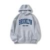 Unisex Brooklyn New York Printed Fleece Hooded Sweatshirt