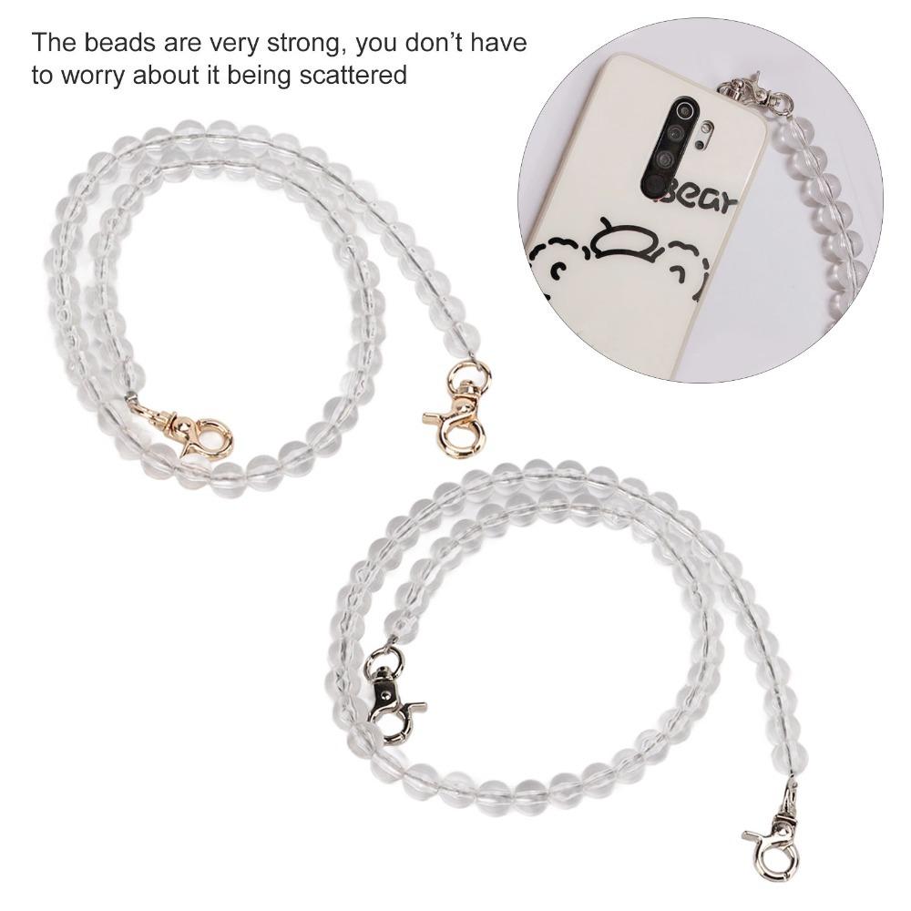 2pcs Acrylic Beads Bag Strap Transparent Purse Strap Bead Assortments Bag Chain Crossbody Use