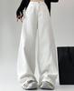 Women's White High-waisted Wide Leg Jeans Loose Slimming Straight Leg Denim Pants Casual Style For Spring Autumn