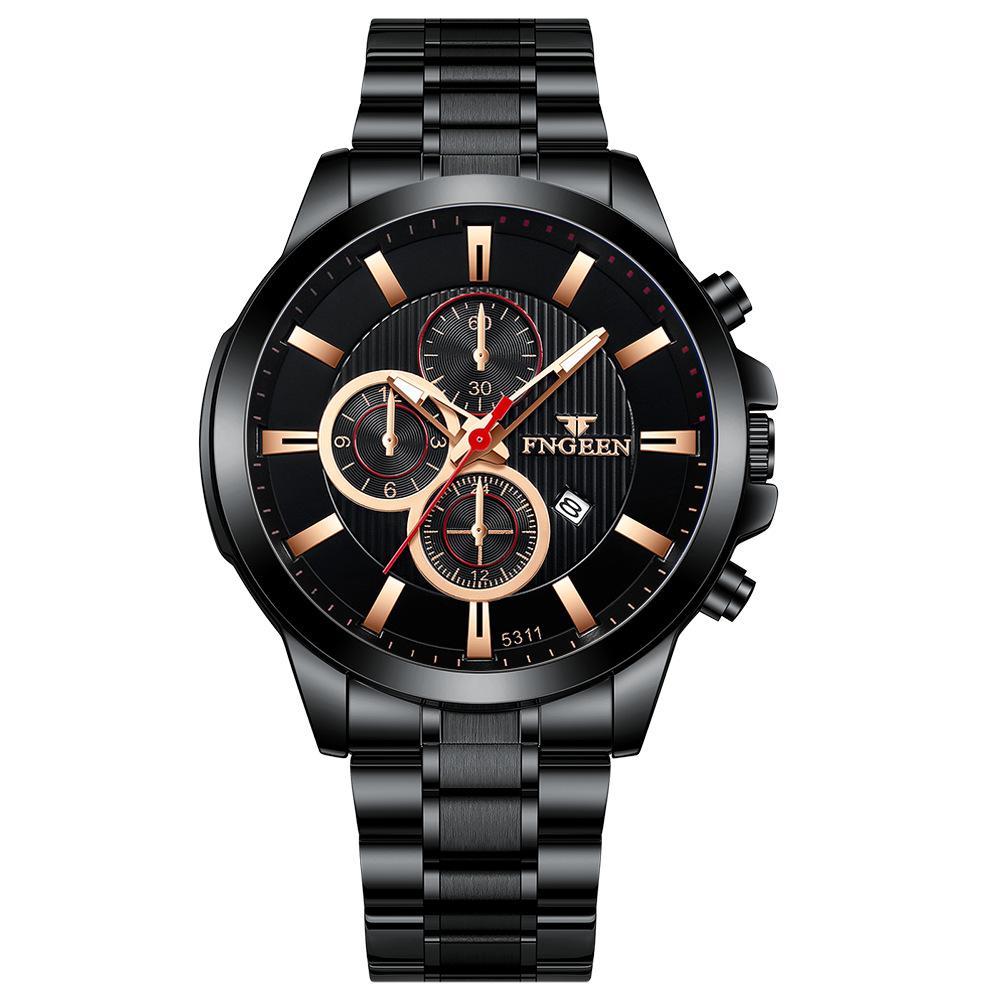 Лучший бренд, спортивные часы, повседневные мужские водонепроницаемые кварцевые часы, светящиеся мужские деловые часы из черного золота