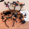 Шарик летучая мышь бант паук тыква корейский стиль повязки для волос женские обручи для волос Хэллоуин повязки на голову рога лося