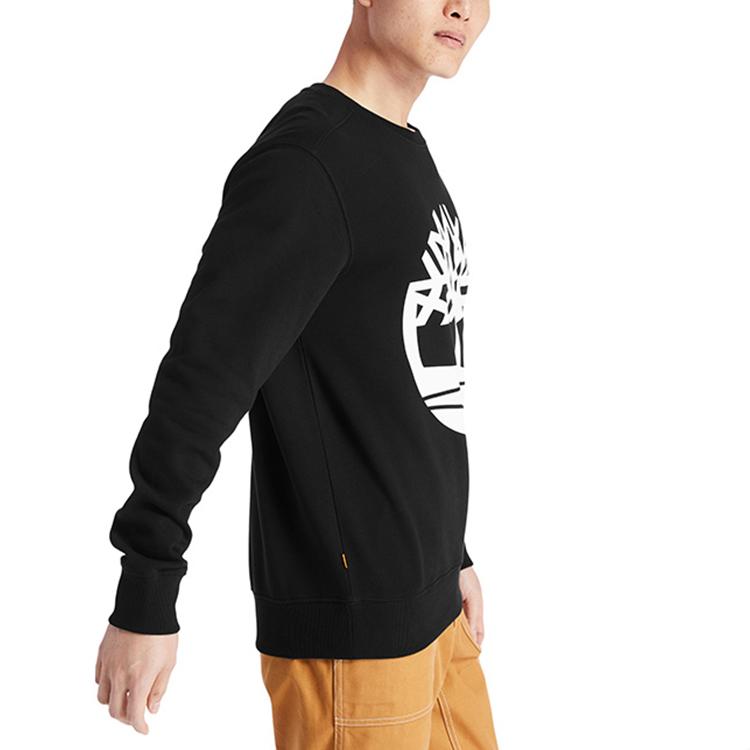 Timberland Sweatshirts Men's Black Crew Neck Moderate Regular A2BJ8-N92