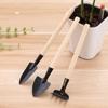 3pcs/Set Mini Gardening Tools Wood Handle Stainless Steel Potted Plants Shovel Rake Spade for Flowers Potted Plant