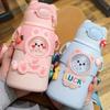 MULAN Children Thermos Mug Stainless Steel Leak-Proof Vacuum Flask With Straw Cartoon Thermal Water Bottle Thermocup Drinkware