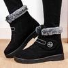Plus Size 44 Flat Heels Platform Snow Boots Women 2024 Winter Thick Plush Ankle Boots for Woman Hook Loop Anti Slip Cotton Shoes