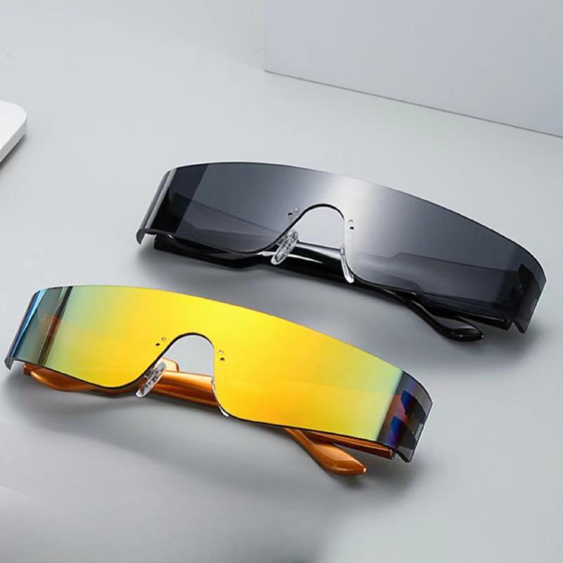 10 ШТ. Велосипедные Панк Цельные Солнцезащитные Очки Женские Очки Зеркальные Y2K Солнцезащитные Очки Мужские 2000-х Очки Очки Модные Очки