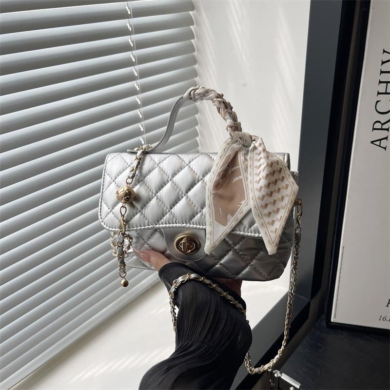 Маленькая квадратная сумка летняя сумочка женская новая высококлассная бриллиантовая цепочка на плечо сумка-мессенджер