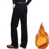 Autumn Winter Velvet Corduroy Pants Men Business Casual Pants Loose Elastic Middle-aged Straight Fleece Thick Corduroy Trousers
