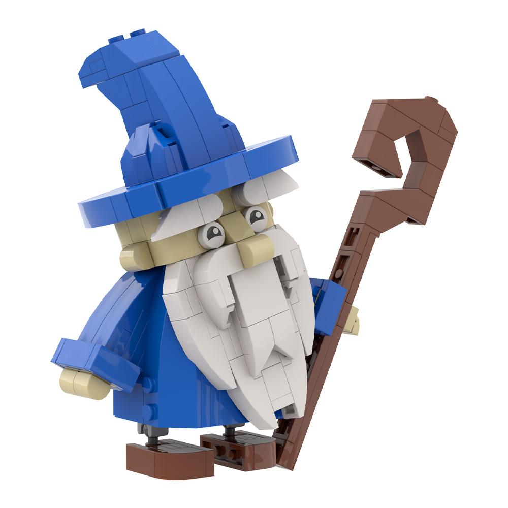 Gobricks MOC Милый Волшебник Brickheadz Строительные Блоки Белая Борода Посох Кирпичики Подарок