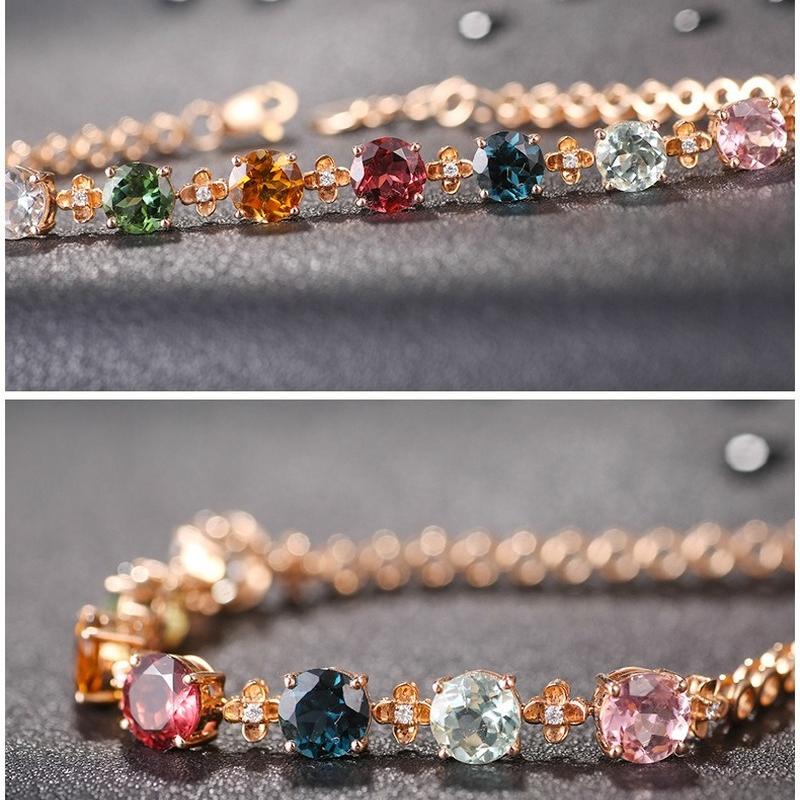 Sace Gems Zircon Bracelet Jewelry Geometric Bead Chain Link Bracelets Fashion Fine Wedding Gift for Girlfriend Women