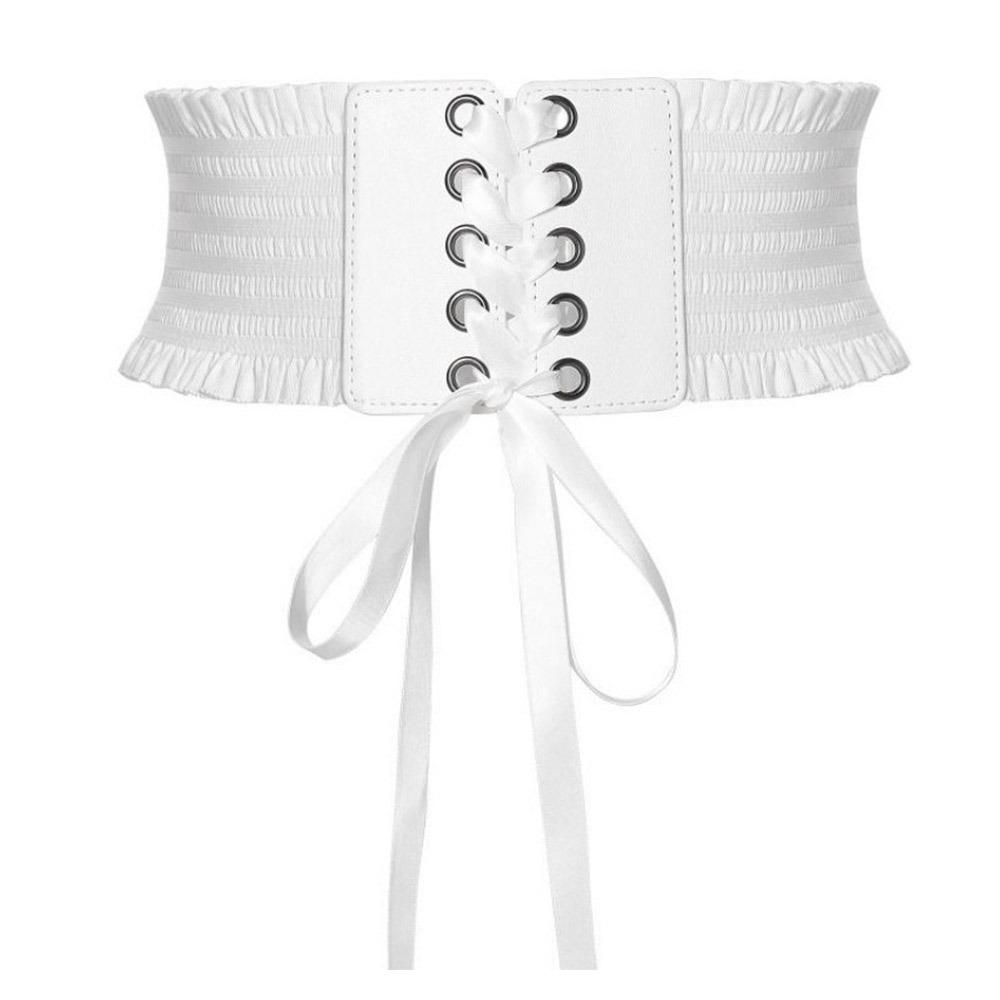 PU Leather Corset Waist Belt Stretchy Waist Bands Body Shapewear  For Skirts Dress Top Clothes