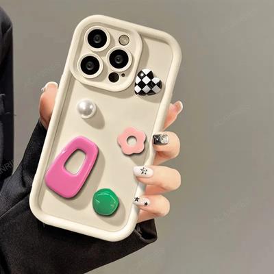 Для Iphone 15 14 13 12 11 Pro Max 8 7 Plus SE XS XR X милый силиконовый мягкий чехол с 3D орнаментом 15pro 14pro 13pro 12pro 15plus чехол