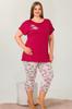 Женский стильный пижамный комплект больших размеров, пижамный комплект капри большого размера с короткими рукавами, 10641