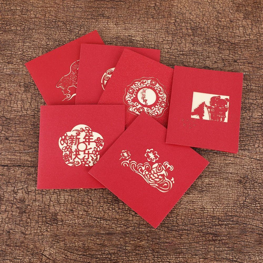 3D Pop Up New Year Greeting Card Hollow Carved Blessing Card Thank You Card Chinese New Year
