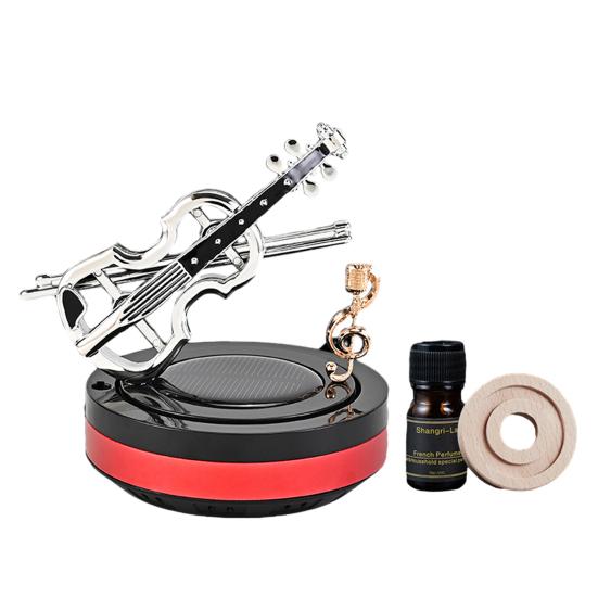 Автомобильный диффузор для ароматерапии на солнечной энергии, вращающаяся скрипка, внешний вид, портативная форма для ароматерапии, автоматический освежитель воздуха