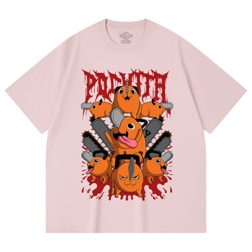 230 Gsm 100% Cotton Chainsaw Man V8 Pochita Print Unisex Heavy Cotton T Shirt