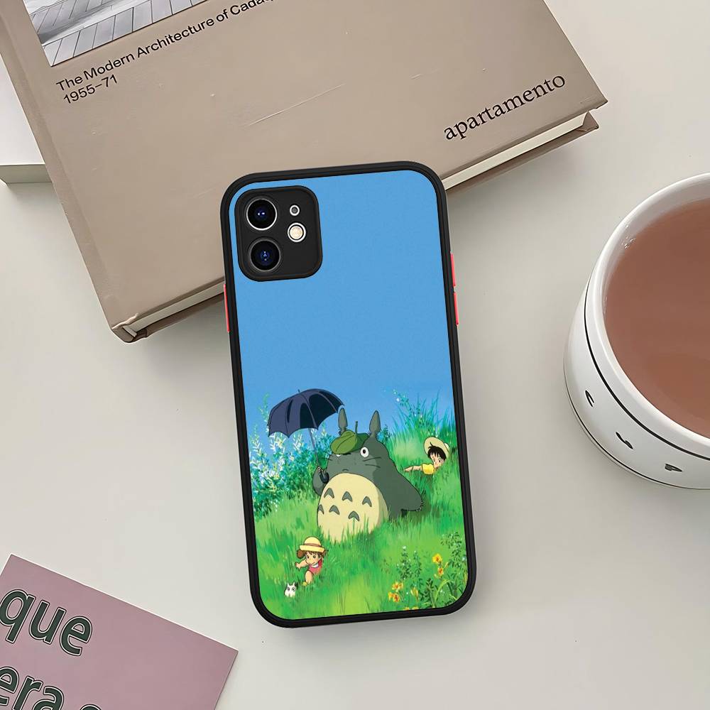 Милый Чехол-Тотторо Для iPhone 16 15 14 Plus 15 13 12 11 Pro Max X XS MAX Матовый Чехол