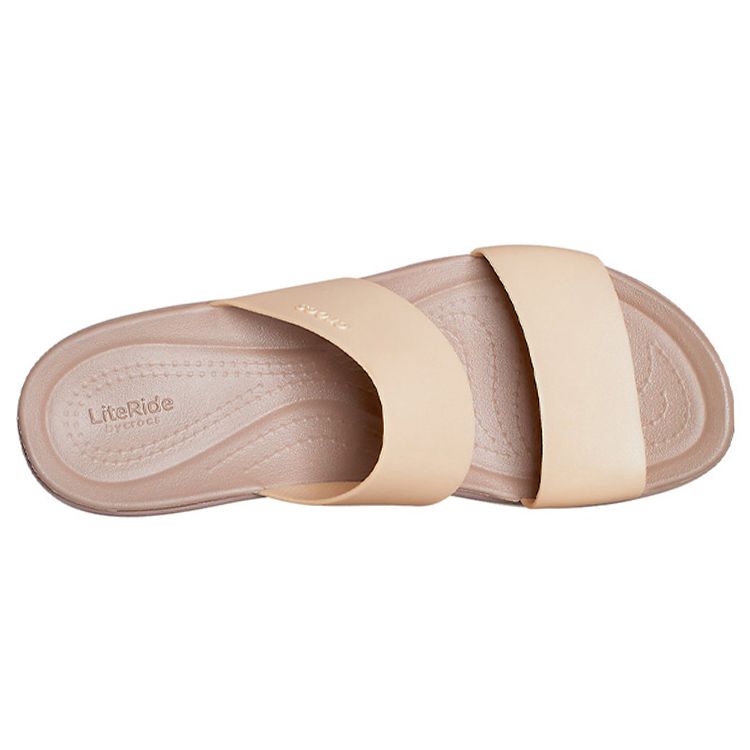 Crocs Бруклинские повседневные шлепанцы на толстой подошве, женские шлепанцы, шампанское 207640-99P