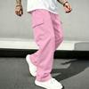 Мужские свободные брюки-карго с прямым кроем, повседневные брюки на кулиске с эластичным поясом для занятий спортом и на каждый день