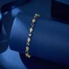 Elegance Sapphire Blue Water Drop Bracelet 14K Gold Plated Zircon Bracelet for Women