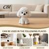 Modern Dog Statue 3D Printed White Poodle Figurine, Cute Mini Teddy Desk Decor with Matte Figurine Matte, Minimalist Tabletop Ornament for Bookshelf