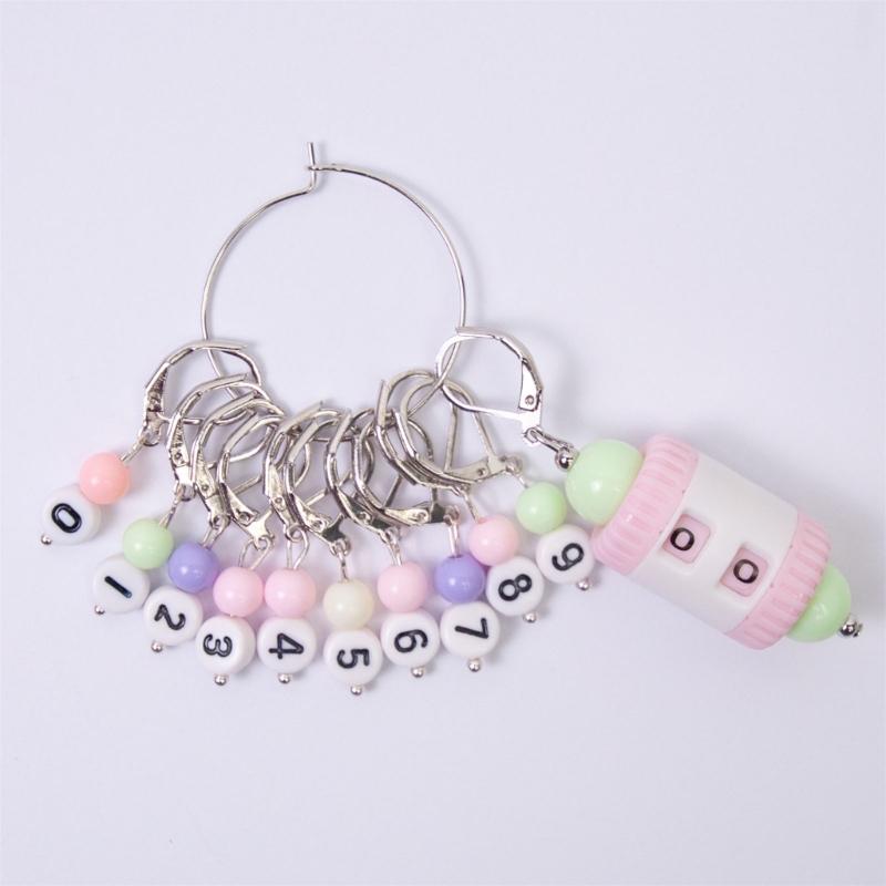 10 шт. Маркер для петель с номером, Шарм-маркер для петель с замком, Маркер для петель для вязания крючком с счетчиком рядов, Ножницы для вязания