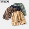 Укороченные брюки для мальчиков Летняя детская одежда Брюки Детские однотонные брюки с карманами Модные шорты с контрастными полосками