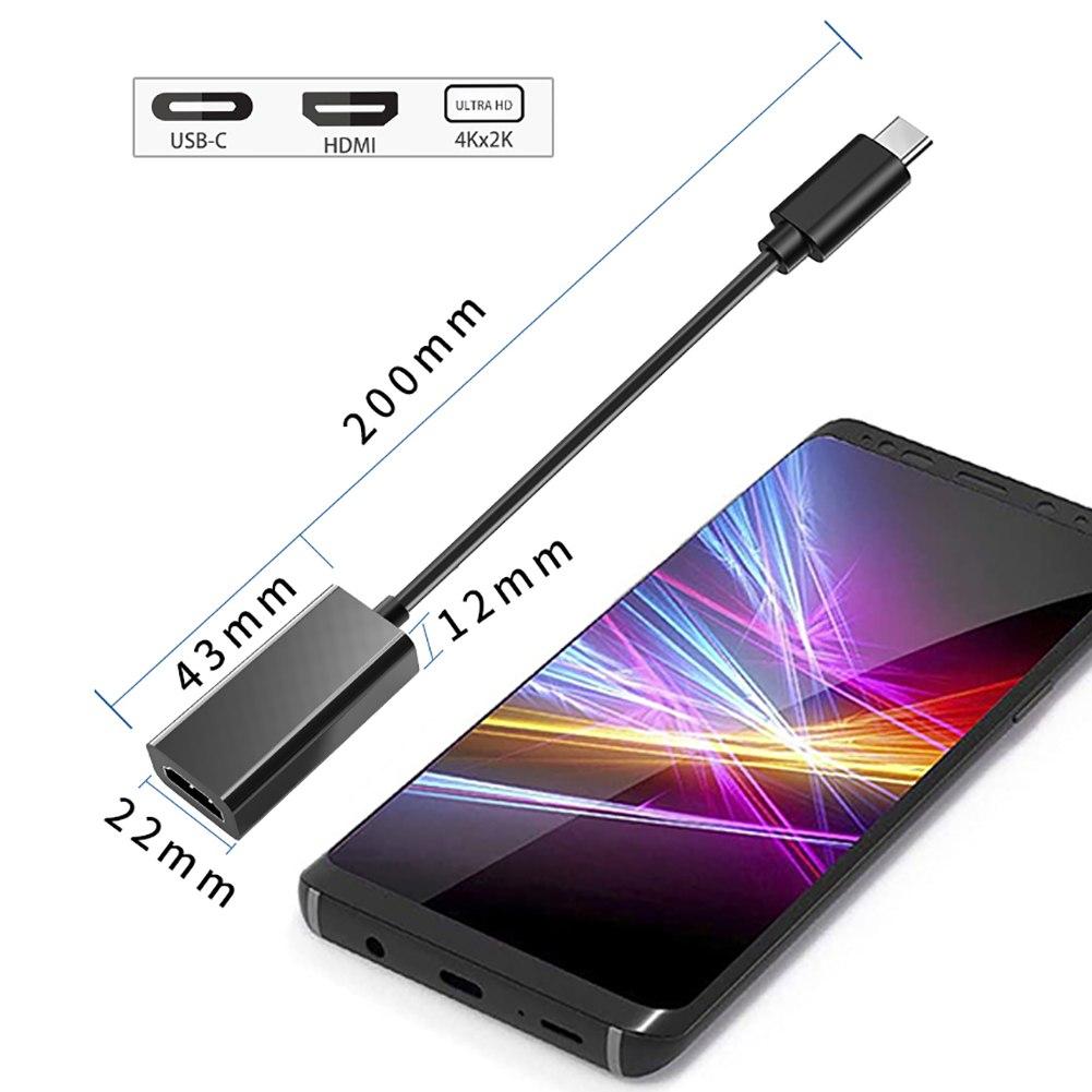 USB C To HDMI Adapter, USB 3.1 Type-C To HDMI Cable Adapter, 4K HD TV And Projection Video Converter For Samsung S8/S8+S9/S9+, Huawei, MacBook