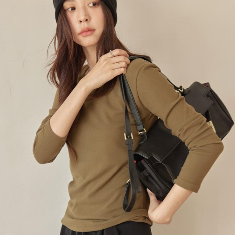 Осенне-зимняя женская однотонная рубашка с круглым вырезом, двухсторонняя, с пескоструйной обработкой, теплая, с высокой эластичной подкладкой, универсальная рубашка-основа