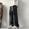 Summer Men's Straight Jeans Multi-Pockets Wide Leg Denim Cargo Pants Big Size Lightweight Baggy Jeans Trousers