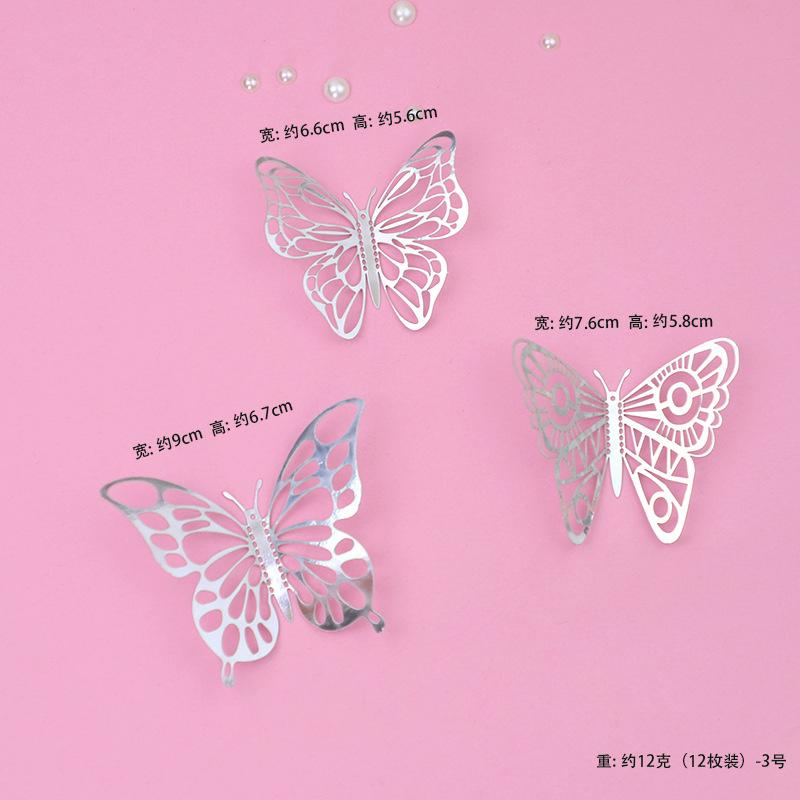 Topper Gold 3D Baking Dessert Decor For Wedding Party Happy Birthday Cake 12Pcs Artificial Butterfly Butterflies Cupcake Toppers