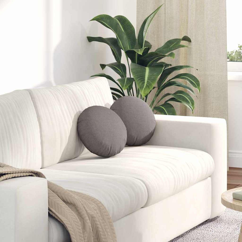 Seat Cushions 2 pcs Taupe Ø30 x 13 cm Fabric
