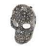 Vintage Skull Brooch Rhinestone Sparkly Nickle Free Skull Head Pin Brooch Accessory Black