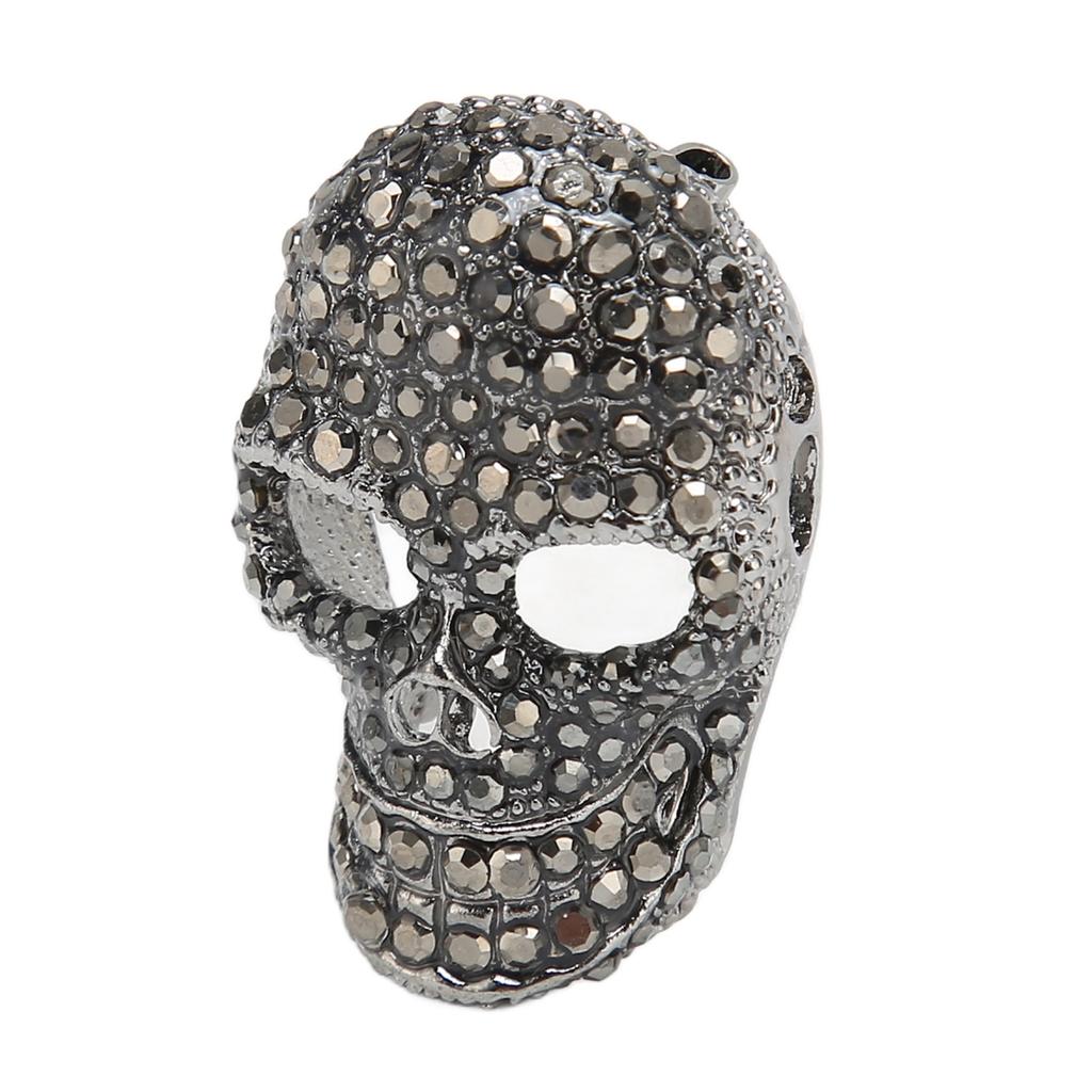 Vintage Skull Brooch Rhinestone Sparkly Nickle Free Skull Head Pin Brooch Accessory Black
