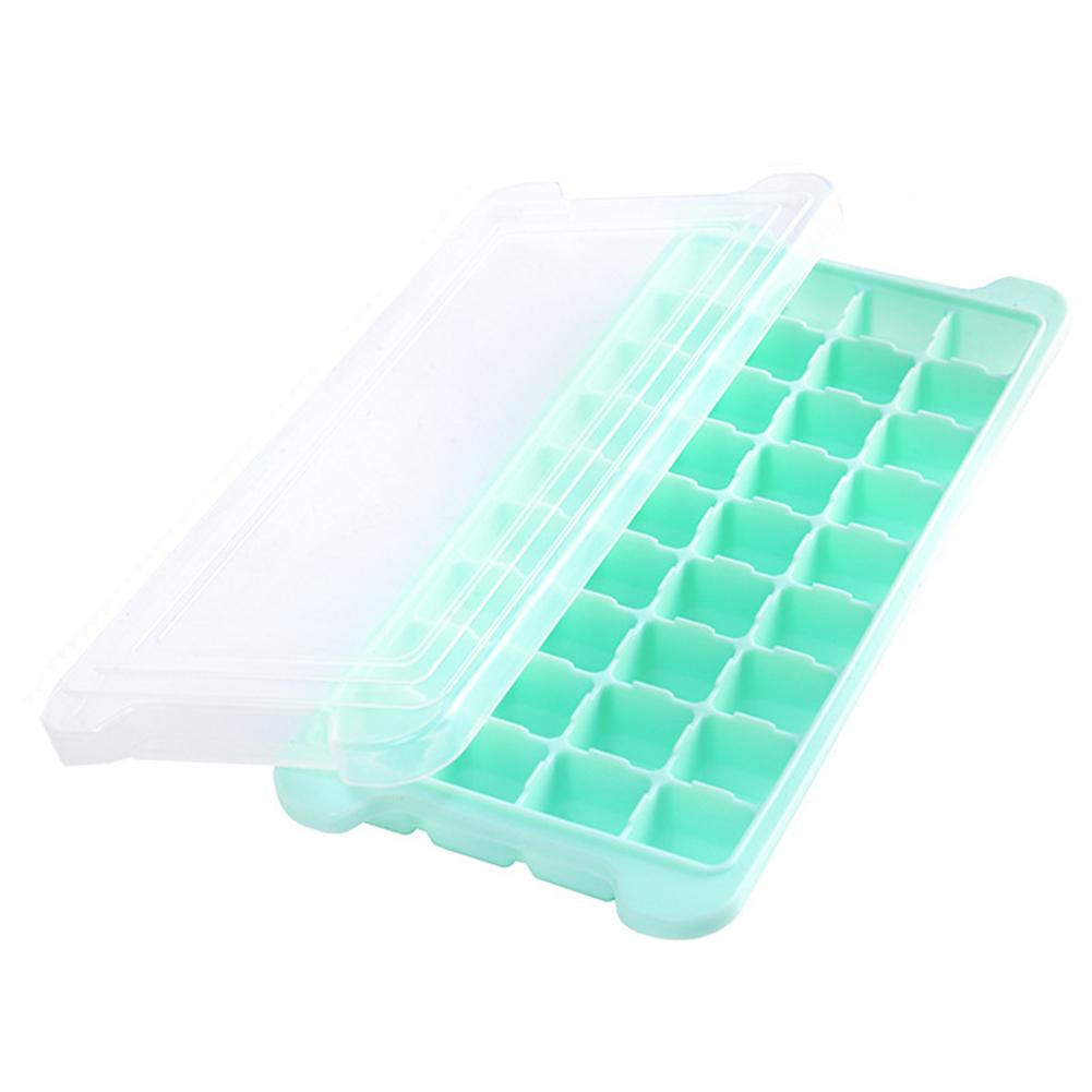 24 Grid Ice Cube Tray Food Grade Silicone Ice Mold with Lid Home DIY Ice Cream Ice Cube Maker Cold Drink Kitchen Bar Accessories