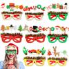 Festive Christmas Themed Cartoon Glasses Colorful Striped Frame For Holiday Parties
