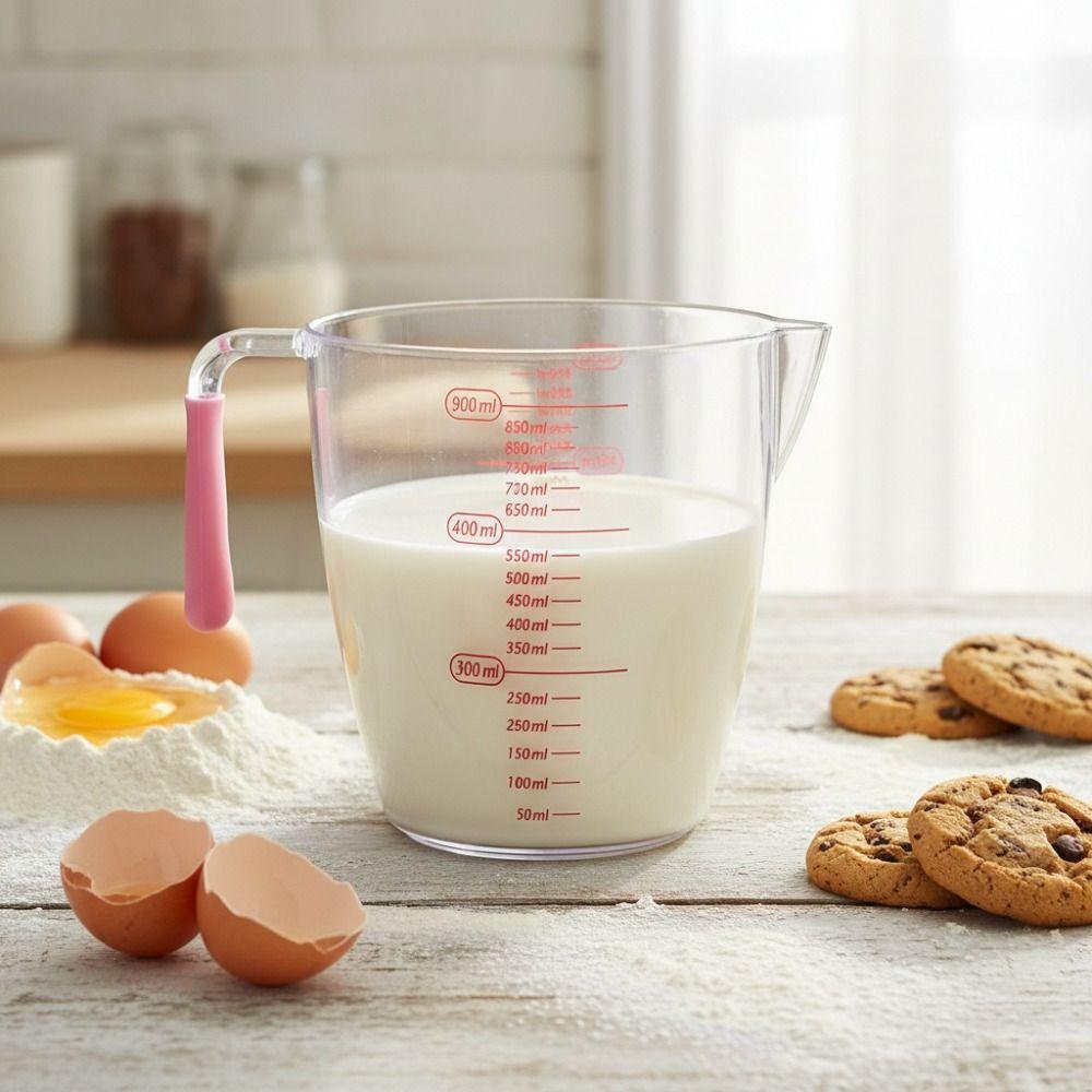 3pcs/set Clear Baking Measuring Cup with Scales Mixing Cup Practical Measure Mug Batter