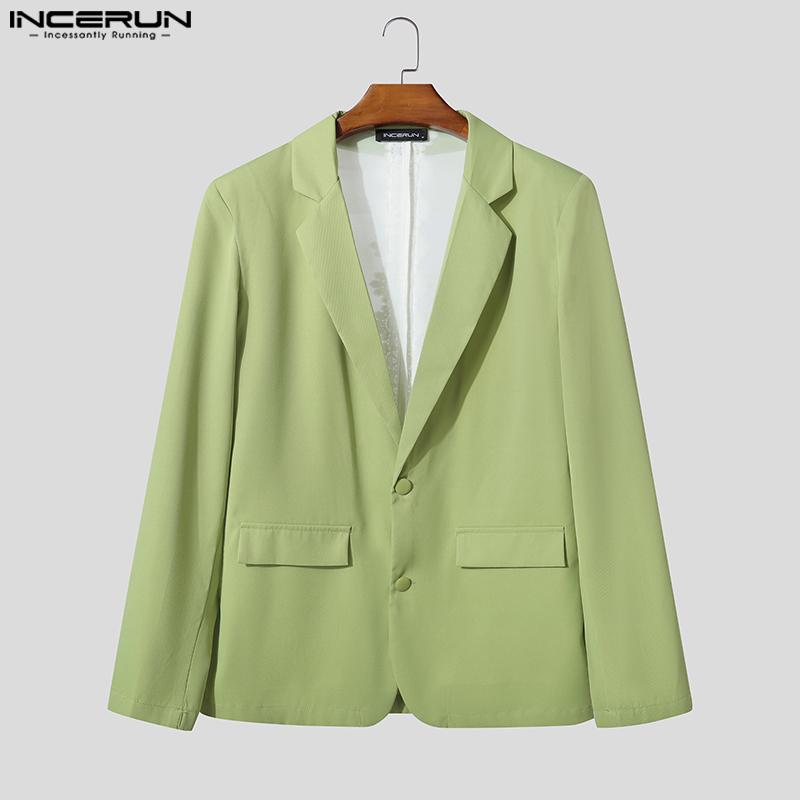 INCERUN Мужские блейзеры с длинным рукавом, кружевной спиной, прозрачной строчкой, тонкие, для вечеринок