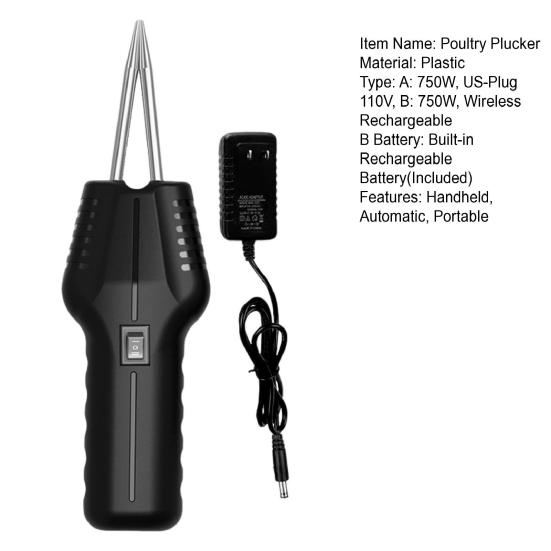 Electric Poultry Plucker Handheld Chicken Duck Hair Removal Machine Portable Automatic Plucking Device Dehairing Tools Kitchen Gadgets