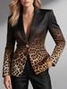 Новейший трендовый женский блейзер элегантного стиля кимоно с принтом, вязаный женский костюм