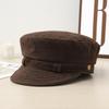 Women S Brown Flat Top Suede Like Korean Style Newsboy Cap
