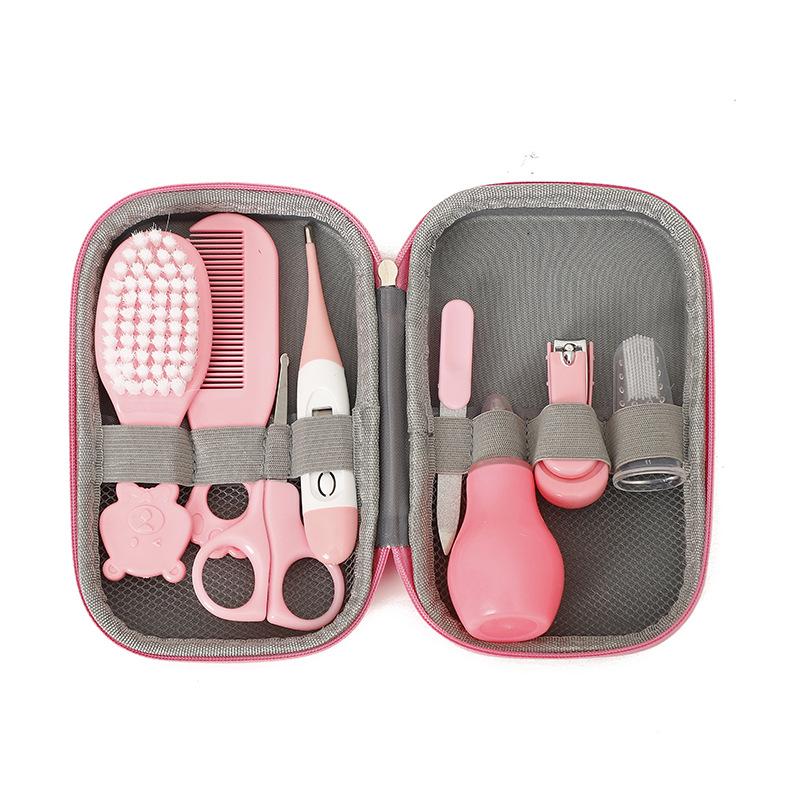 Baby Grooming Set, 8 In 1 Baby Hair Brush / Nail Clipper / Nose Cleaner / Finger Toothbrush / Nail Scissors / Manicure Set, for Baby Care