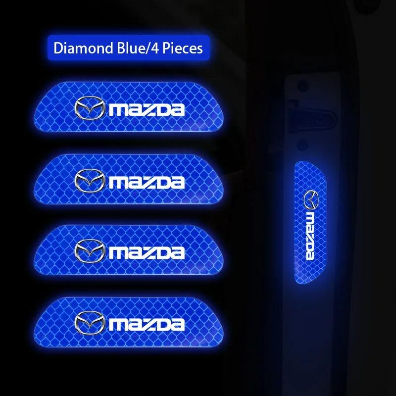 4Pcs Waterproof Reflective Warning Stickers for Mazda 3 6 CX-3 CX-5 CX-30 CX-50 MX-5 Miata Night Safety Car Exterior Accessories